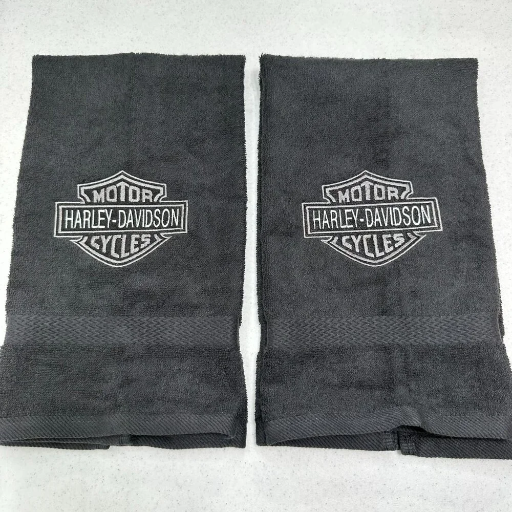 Harley Davidson Towels Embroidered Hand Towel Set Black Pink Bathroom Decor